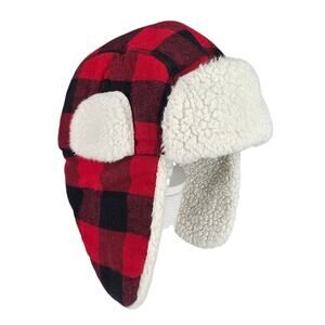 CARTER’S SHERPA LINED TRAPPER HAT RED PLAID TODDLER 12–24 MONTHS